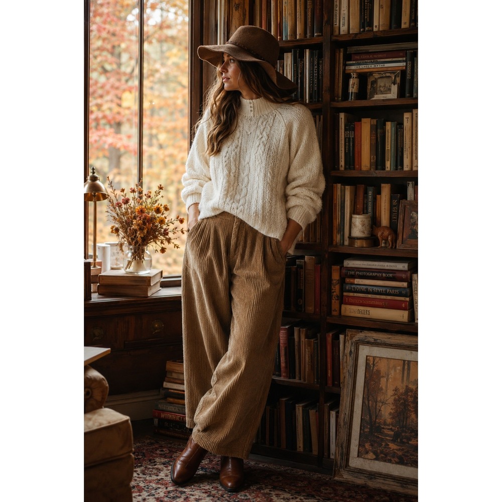 Vintage Miranda Cream Knit Sweater Womens Medium Cozy Grandpa Cottagecore
